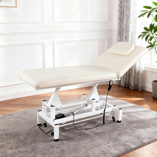 Portable Beauty Bed for Massage Care with Electrically Adjustable Height and Tilt