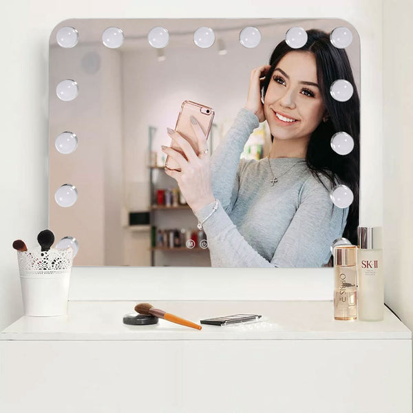Rectangle Hollywood LED Makeup Vanity Mirror-50x40cm