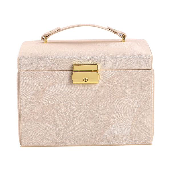Elegant Two-Level Jewelry Storage Box with Mirror Lid