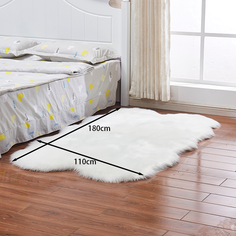 Splotchy Rug Irregular White/Pink Fluffy Shaggy Sheepskin Area Rugs for Bedroom ...
