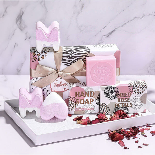 5 Pcs Fancy Rose and Lavender Luxury Bath Bombs Set