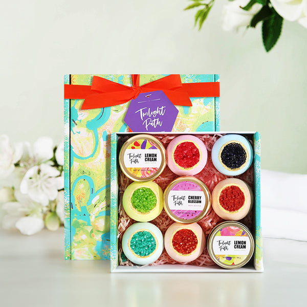 9 Pieces Luxurious Home Spa Bath Bomb Gift Set