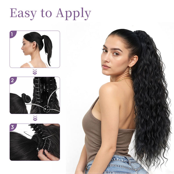 Long Ponytail Wig in the Shape of Corn Silk with an Integrated Grip Design