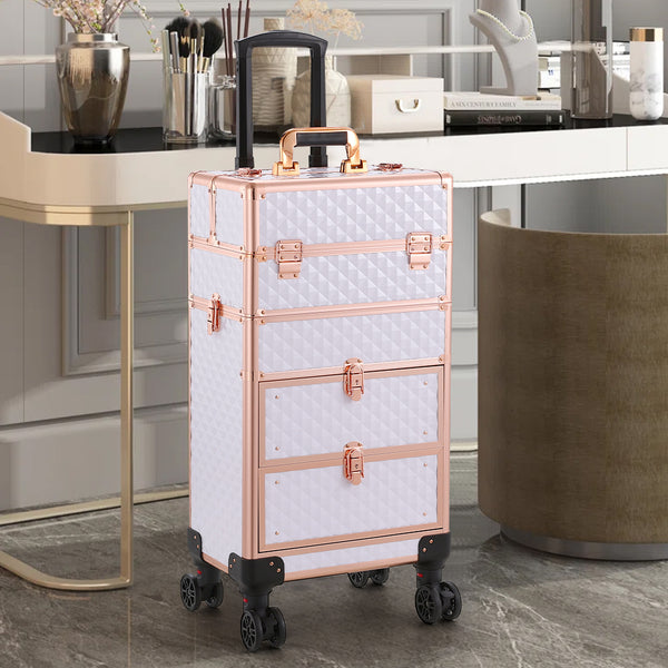 4 in 1 Multi-functional Cosmetic Trolley Case with Detachable Beauty Storage Box