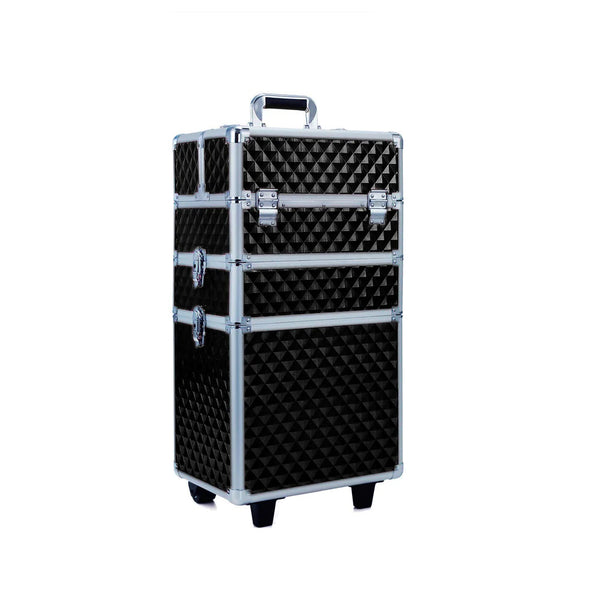 3 in 1 Diamond Pattern Cosmetic Makeup Train Case
