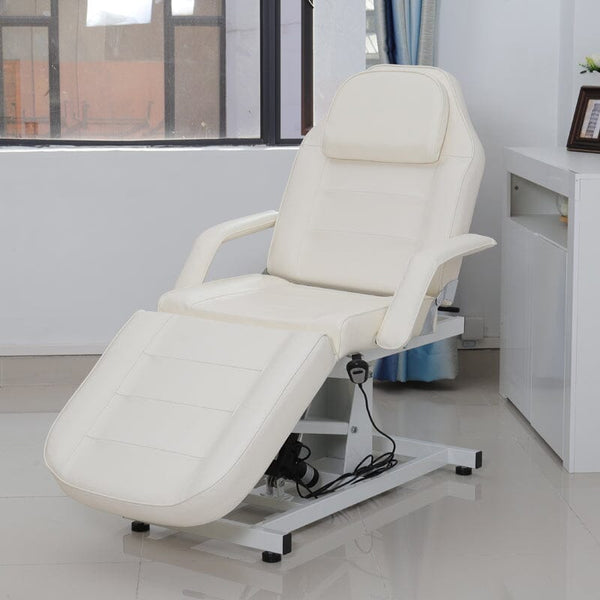 Electric Facial 180° Angle Massage Bed Salon Chair White