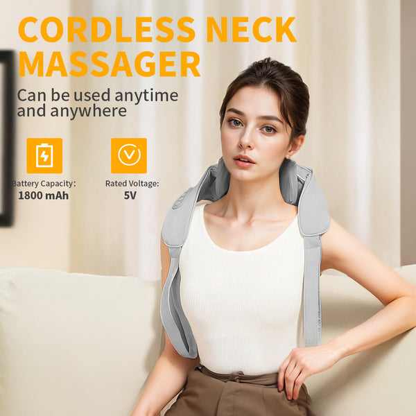 Electric Finger Pressure Neck and Shoulder Massager with Hot Kneading Function