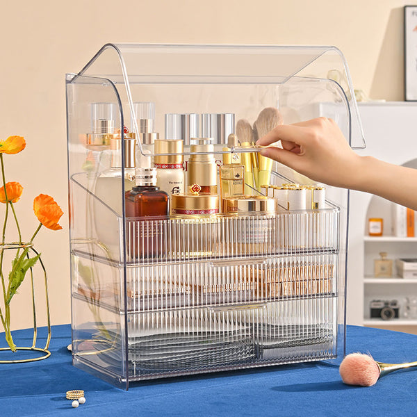 3-Tier Transparent Cosmetics Storage Organizer