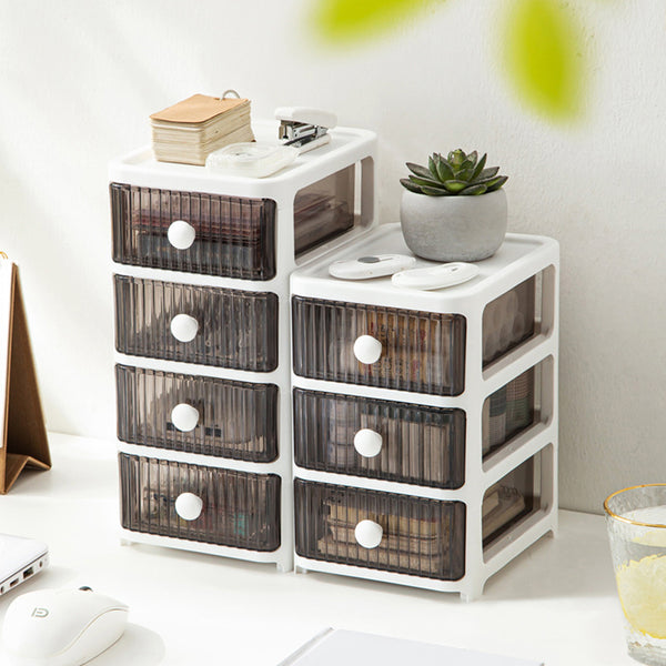 4 Drawer Transparent Desktop Makeup Organizer