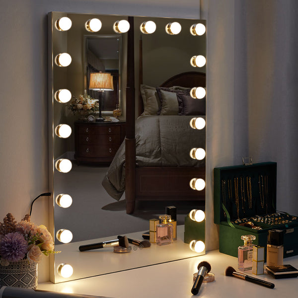 Rectangle Hollywood Vanity Mirror with 20 Dimmable LED Bulbs-50 x 70cm