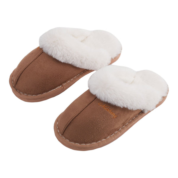 Women’s Soft Fluffy Cotton Slippers Comfy Warm House Shoes