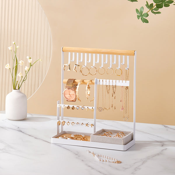 Fashionable White 3-Tier Jewelry Display Stand