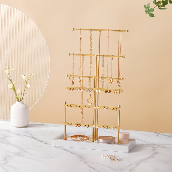 6-Tier Elegant Golden Jewelry Stand