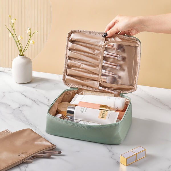 Light Green Large Travel Makeup Bag
