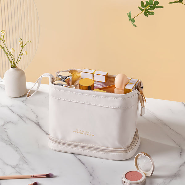 Stylish Double Tier Travel Makeup Bag