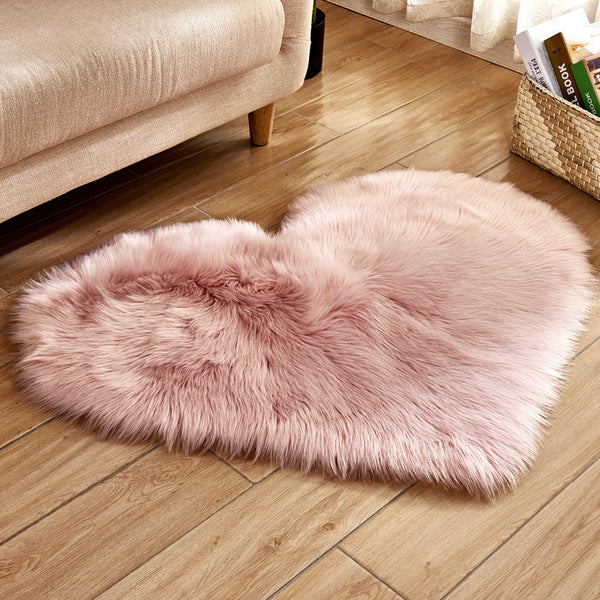 Pink Heart Shaped Super Soft Shaggy Area Rug