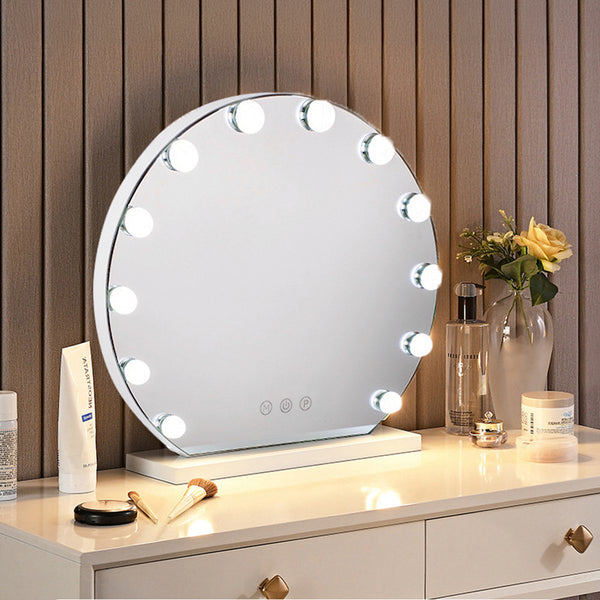 Frameless Hollywood Vanity LED Lighted Makeup Mirror with 3 Adjustable Lighting Colors