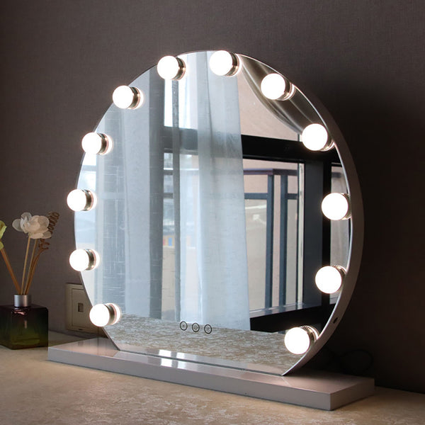 Frameless Hollywood Vanity LED Lighted Makeup Mirror with 3 Adjustable Lighting Colors