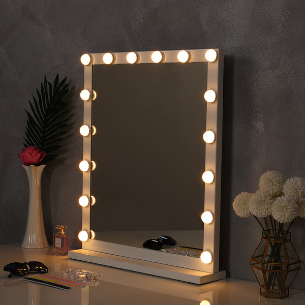 Wood Hollywood Style Makeup Mirror with 3 adjustable colour-52 x 64.5cm