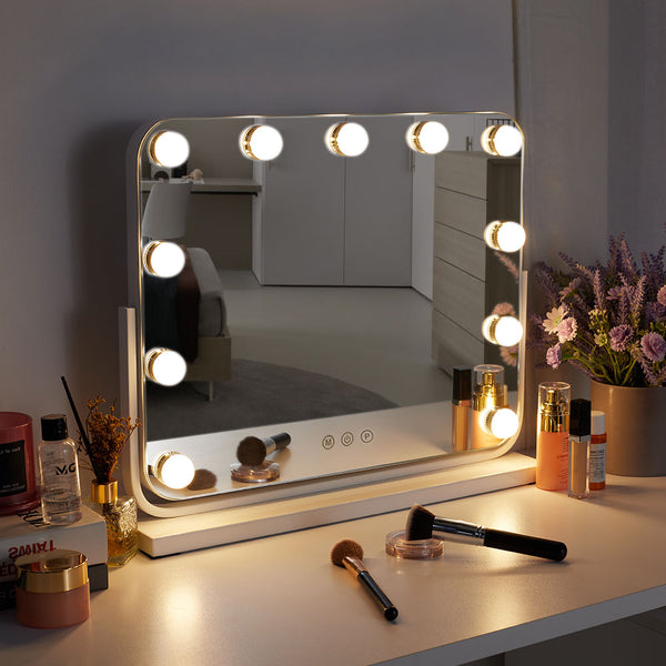 Frameless Hollywood Vanity Mirror with 11 Dimmable Lights-50x40cm