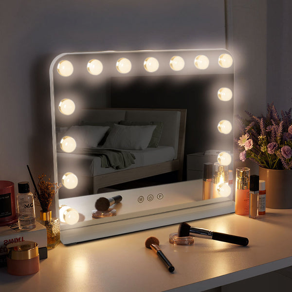 White Dimmable Hollywood LED Makeup Vanity Mirror-50x40cm