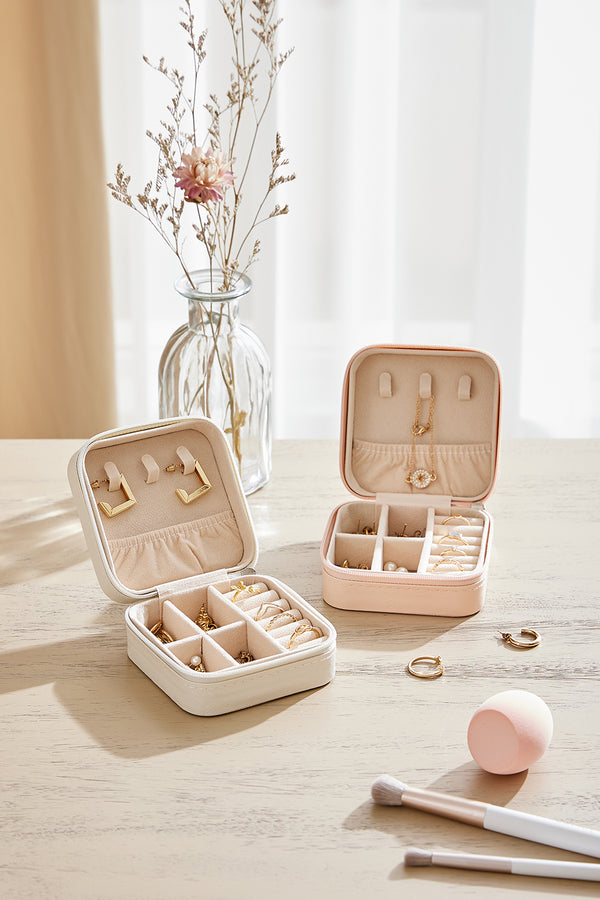 Portable Small Faux Leather Jewellery Box