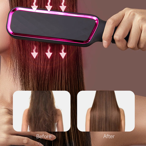 Plug-in Straightening Comb That Combines Straightening and Curling Functions