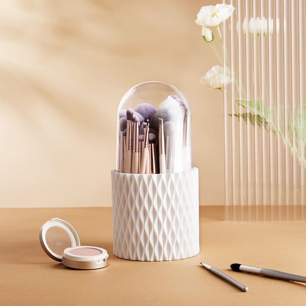Makeup Brush Storage and Organization Box with Transparent Lid