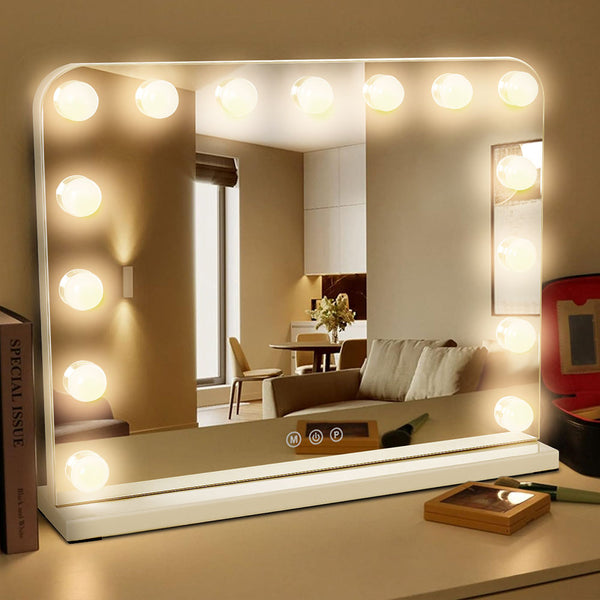 White Dimmable Hollywood LED Makeup Vanity Mirror-50x40cm